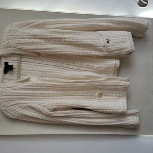 Cream sweater with gold buttons